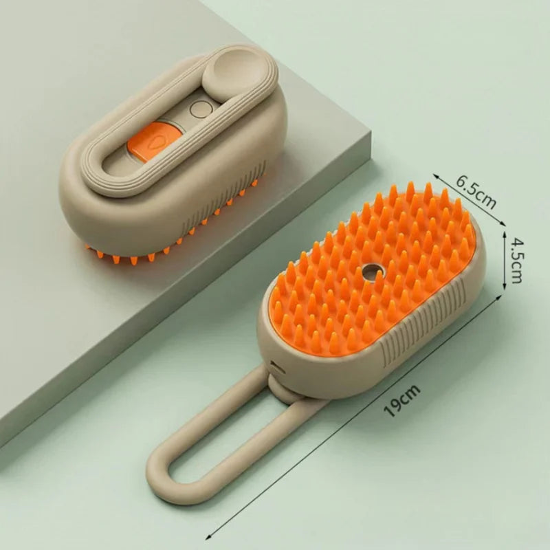 Escova elétrica a vapor para pentear e remover pelos de animais de estimação