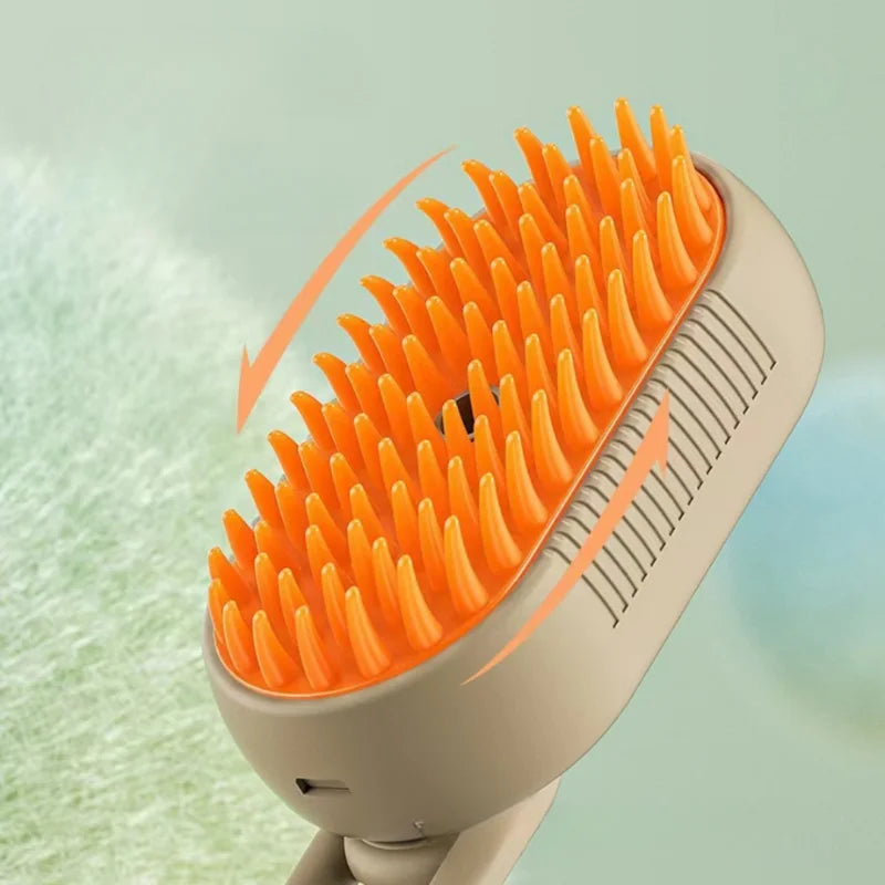 Escova elétrica a vapor para pentear e remover pelos de animais de estimação