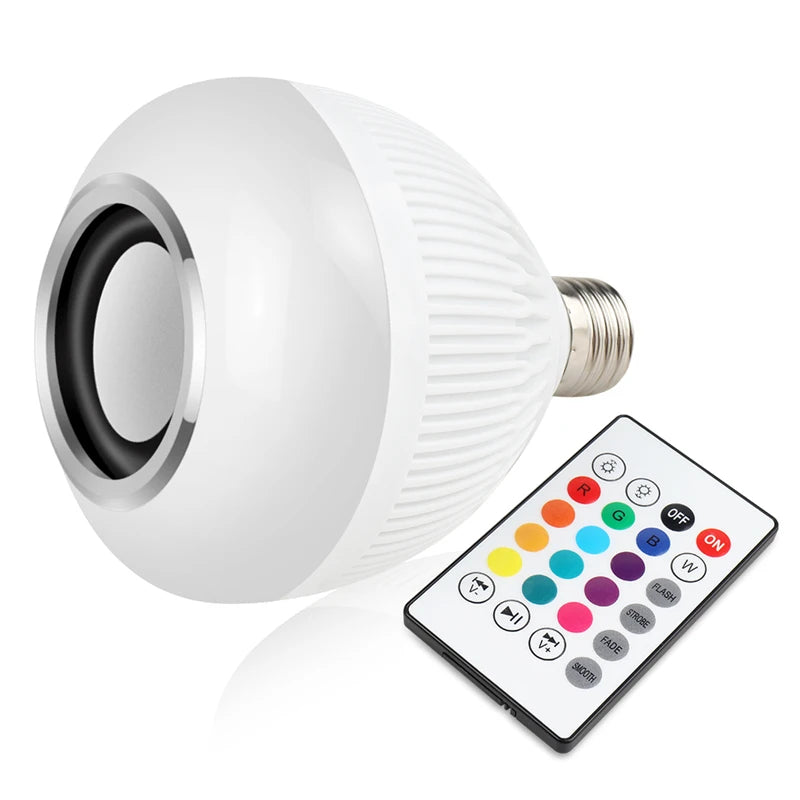 Luminária LED com caixa de som bluetooth e controle remoto
