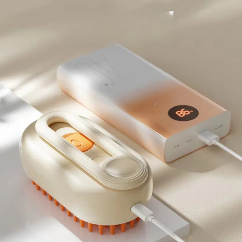 Escova elétrica a vapor para pentear e remover pelos de animais de estimação