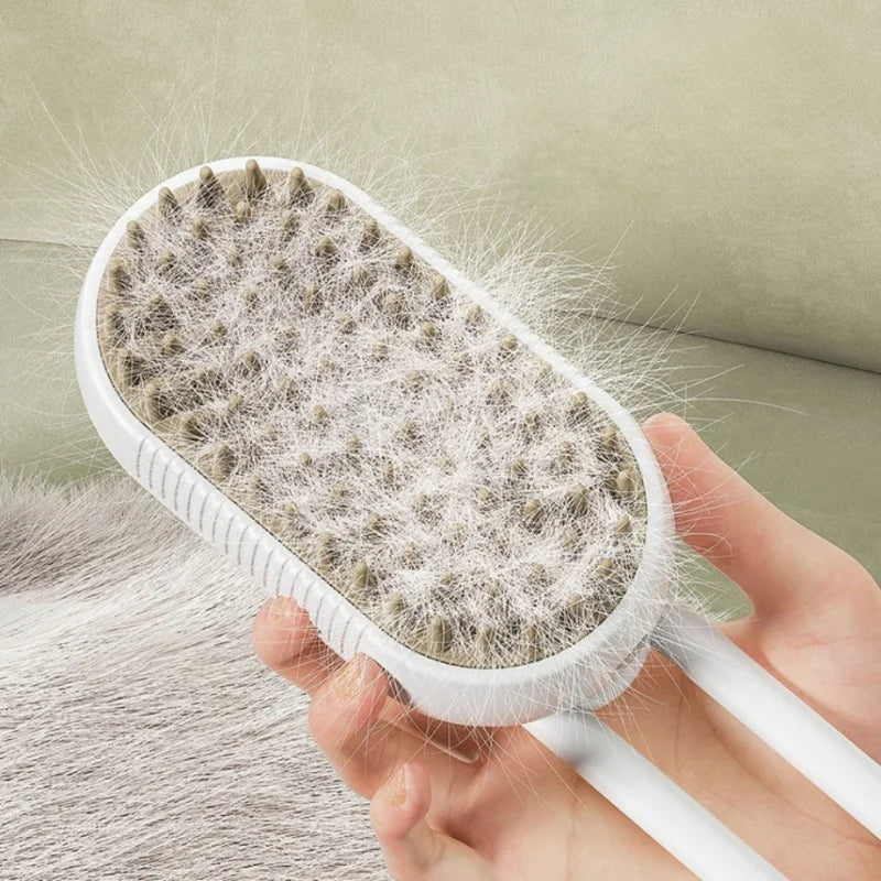Escova elétrica a vapor para pentear e remover pelos de animais de estimação