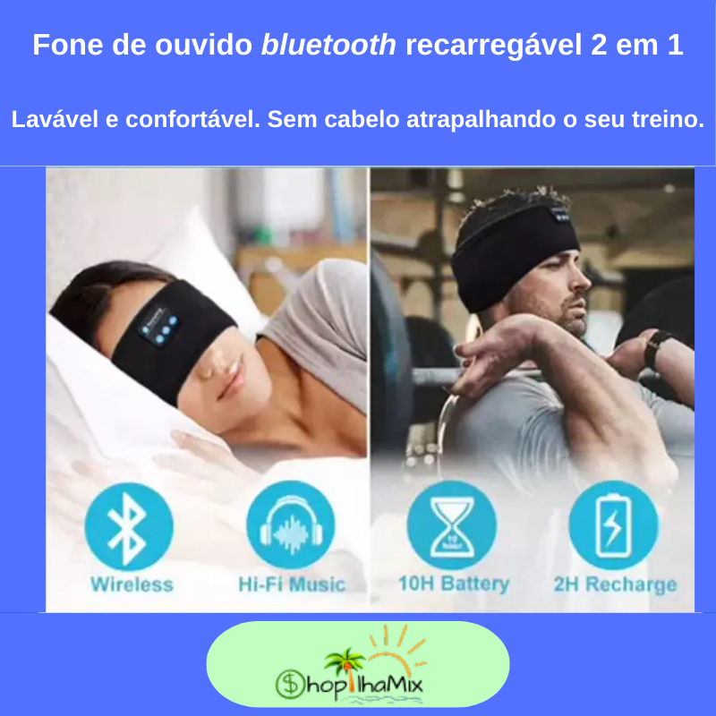 Fone de ouvido bluetooth 2 em 1 sem fio