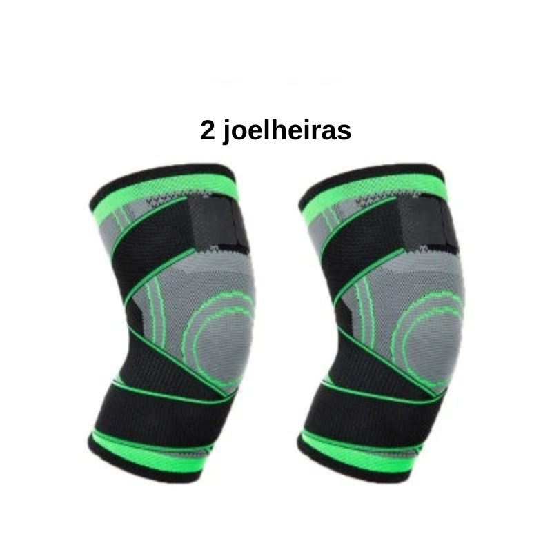 Joelheira de compressão ortopédica com faixa elástica ajustável