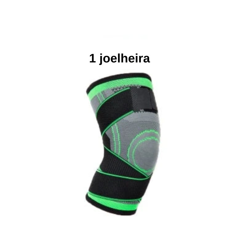 Joelheira de compressão ortopédica com faixa elástica ajustável