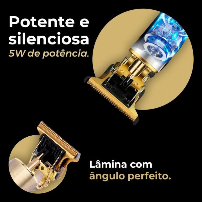 Máquina profissional de barbear e cortar cabelo, recarregável e sem fio - ÚLTIMAS UNIDADES!