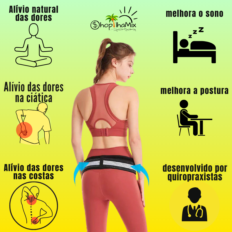 ÚLTIMAS UNIDADES! Cinto ajustável para dores na lombar, quadril, hérnia de disco e ciática