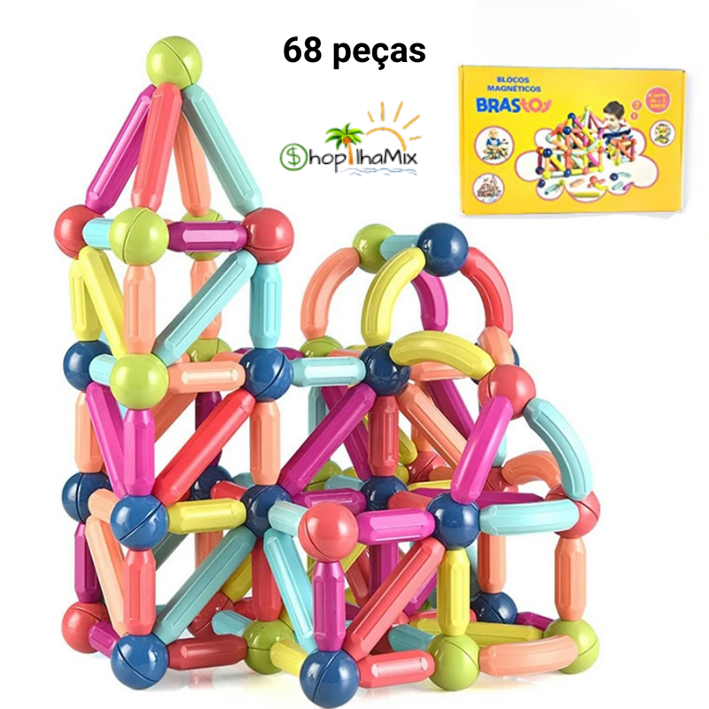 Conjunto de blocos magnéticos de construção - ÚLTIMAS UNIDADES!
