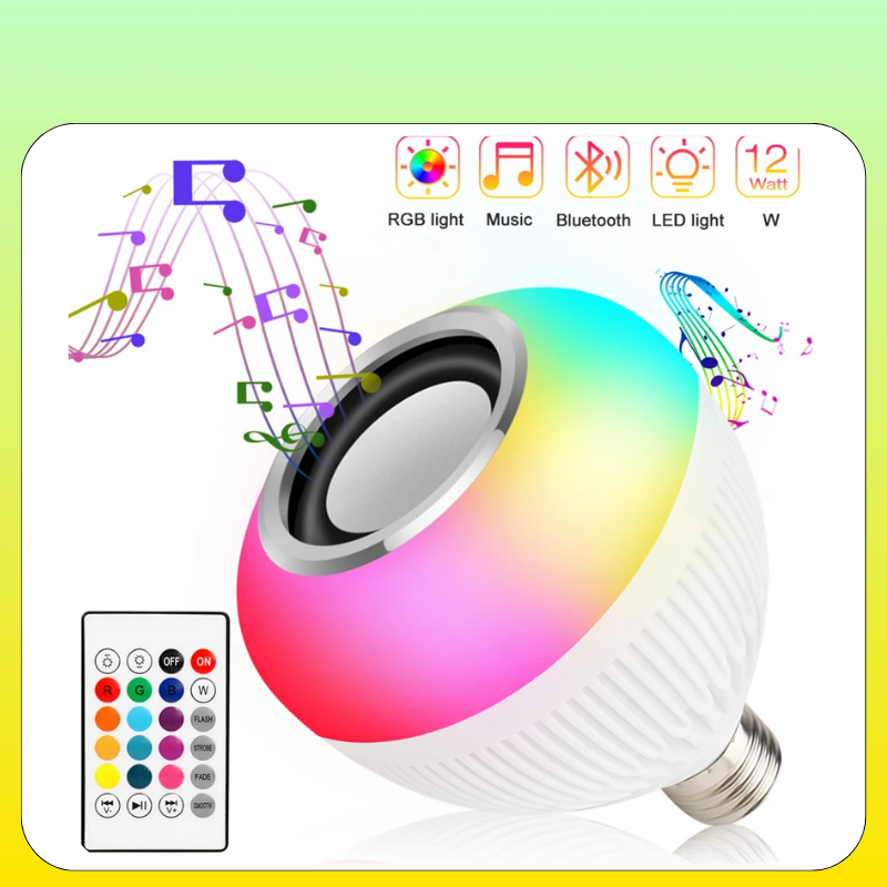Luminária LED com caixa de som bluetooth e controle remoto
