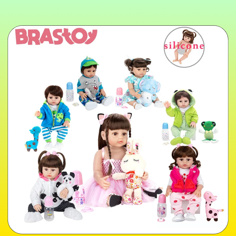 Boneca Reborn Brastoy menina e menino 100% silicone - O corpo pode tomar banho