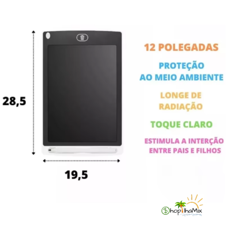 Tablet mágico infantil para desenho e escrita infantil com tela LCD de 8,5 polegadas