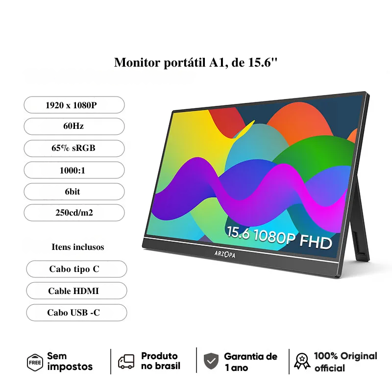 Monitor portátil FHD 1080P