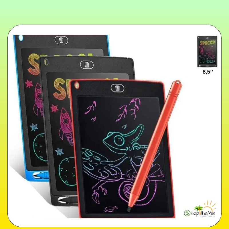Tablet mágico infantil para desenho e escrita infantil com tela LCD de 8,5 polegadas