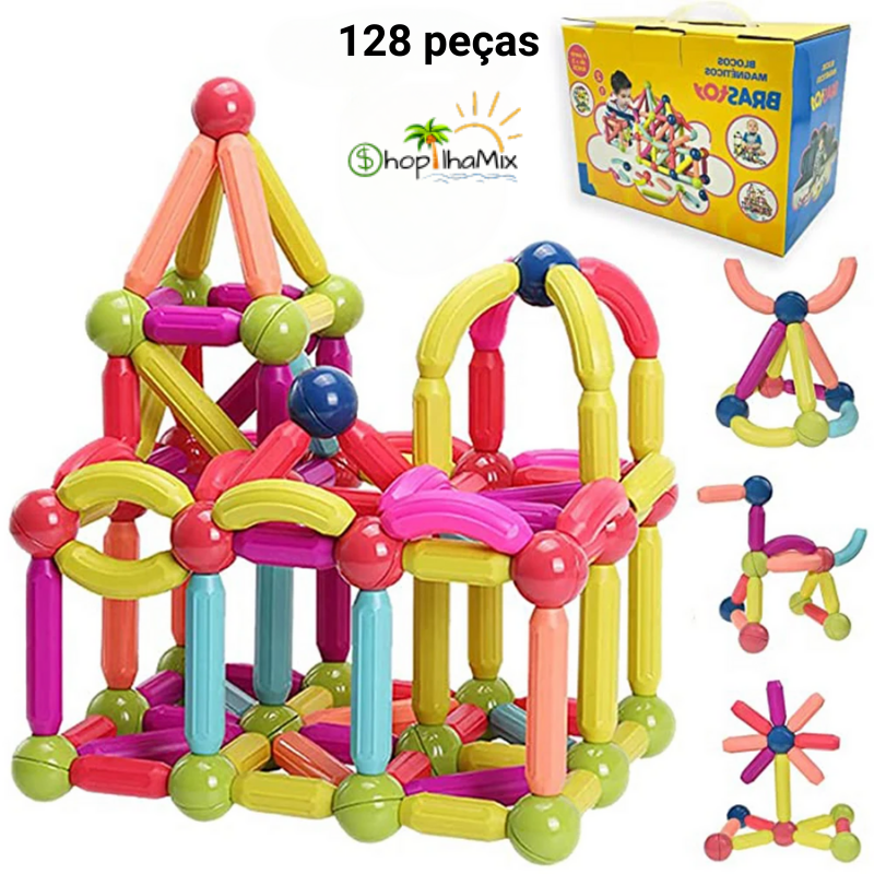 Conjunto de blocos magnéticos de construção - ÚLTIMAS UNIDADES!