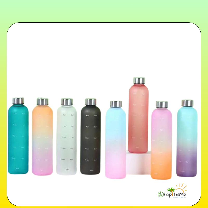 Garrafa de água com marcador de tempo - Fosca - 1000ml
