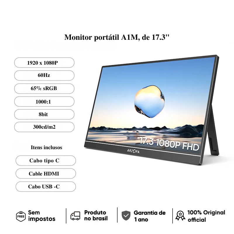 Monitor portátil FHD 1080P