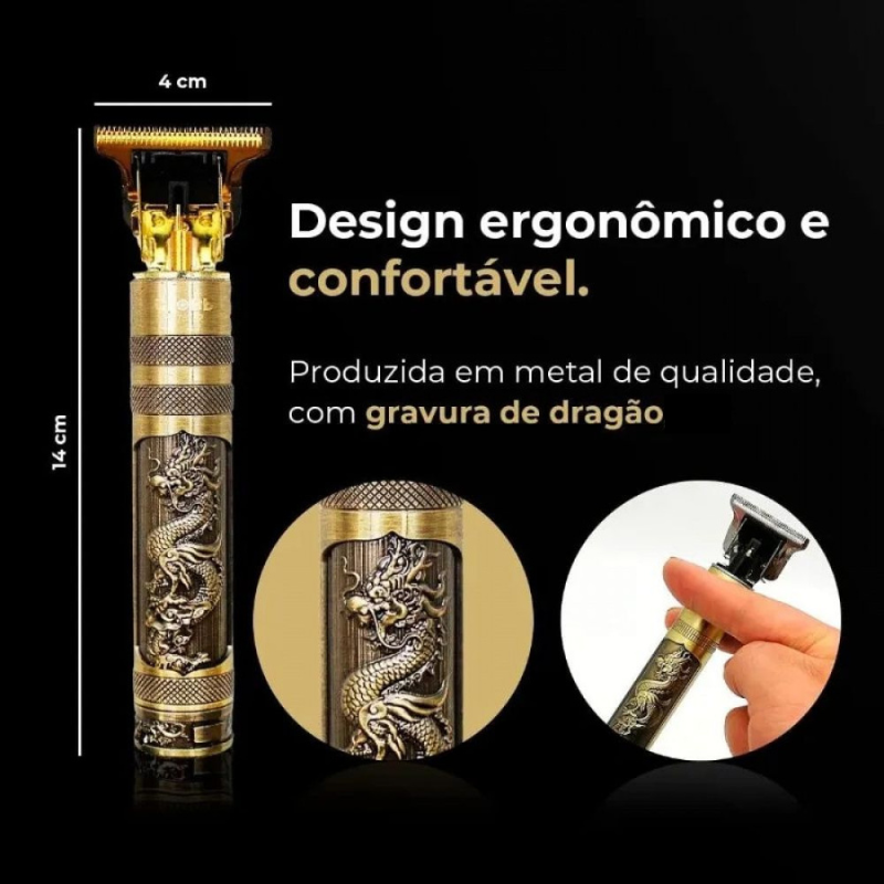 Máquina profissional de barbear e cortar cabelo, recarregável e sem fio - ÚLTIMAS UNIDADES!