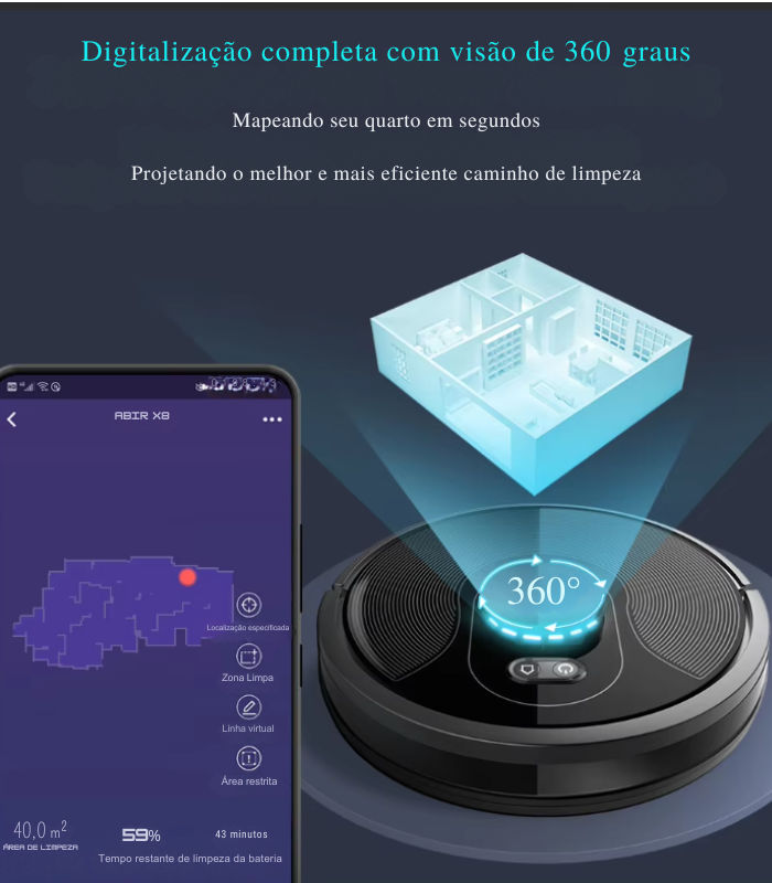 Robô aspirador de pó Abir X8