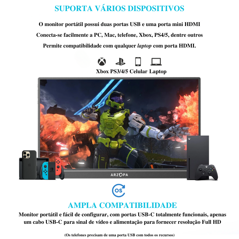Monitor portátil FHD 1080P