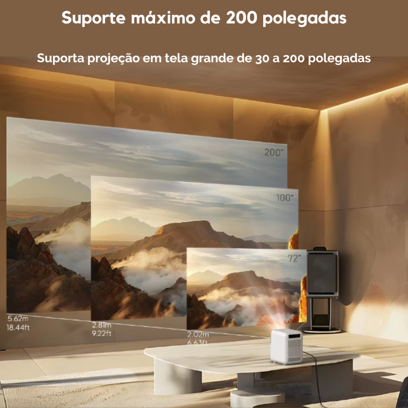 Projetor 4K 1080P Android WI-FI Smart Mini Home Theater