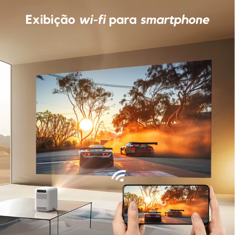 Projetor 4K 1080P Android WI-FI Smart Mini Home Theater