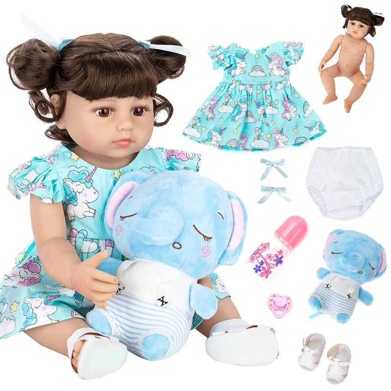 Boneca Reborn Brastoy menina e menino 100% silicone - O corpo pode tomar banho