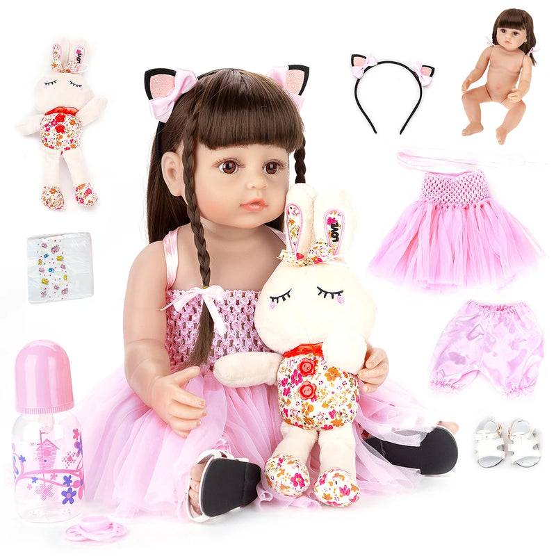 Boneca Reborn Brastoy menina e menino 100% silicone - O corpo pode tomar banho